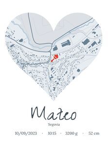 Mapa Corazón Personalizado: Regala los Datos de Nacimiento como Recuerdo Especial