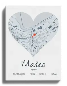 Mapa Corazón Personalizado: Regala los Datos de Nacimiento como Recuerdo Especial
