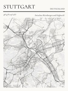 Mapa personalizado de Stuttgart: "Entre viñedos y alta tecnología"