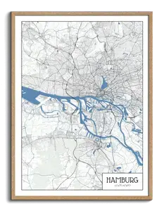 Descubre Hamburg: Mapa Minimalista Personalizado para Tu Hogar