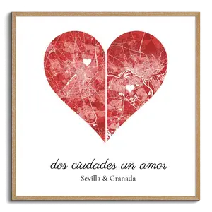 Mapa personalizado: Dos ciudades, un amor para sorprender a tu pareja