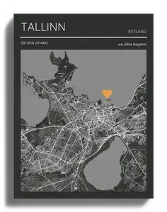 Crea tu mapa personalizado de amor en B/N - Recuerda dónde todo comenzó