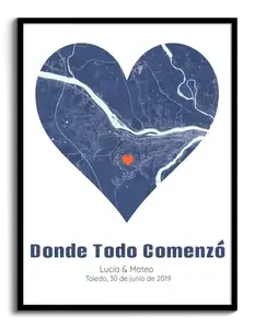 Mapa del Amor Personalizado: Donde comenzó vuestra historia