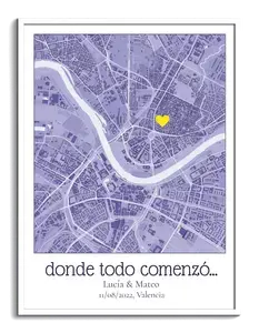 Mapa Personalizado: Celebra tu Lugar Especial con Detalles Únicos