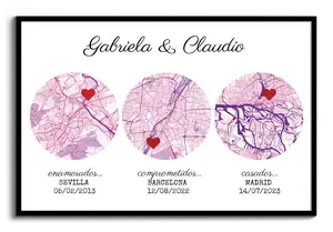 Crea tu mapa rosa personalizado: historia de amor en 3 momentos únicos