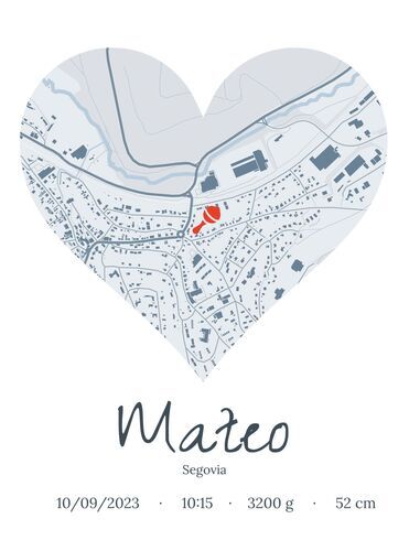 Mapa Corazón Personalizado: Regala los Datos de Nacimiento como Recuerdo Especial