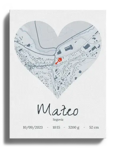 Mapa Corazón Personalizado: Regala los Datos de Nacimiento como Recuerdo Especial