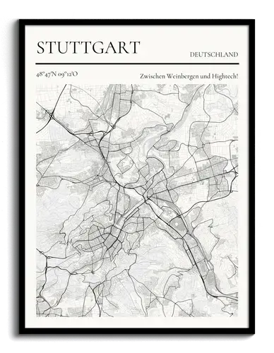 Mapa personalizado de Stuttgart: "Entre viñedos y alta tecnología"