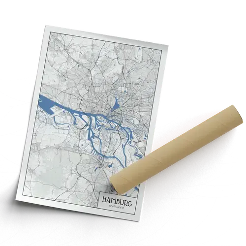 Descubre Hamburg: Mapa Minimalista Personalizado para Tu Hogar