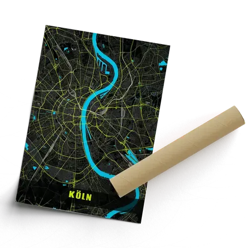 Mapa personalizado de Colonia: Crea tu estilo neon único