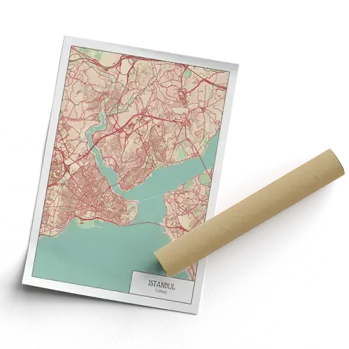 Póster de Estambul en estilo TECH colorido