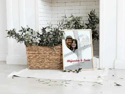 Corazón foto+mapa partido personalizado