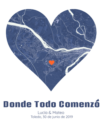 Mapa del Amor Personalizado: Donde comenzó vuestra historia