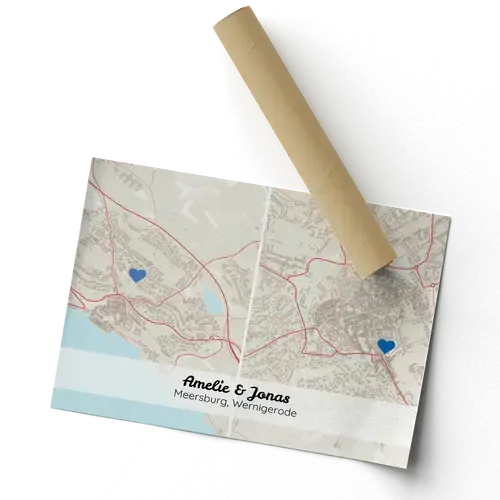 "Crea tu mapa dual personalizado para momentos especiales y lugares únicos."