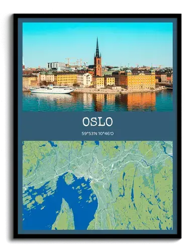 Mapa de ciudad con foto, nombre y coordenadas