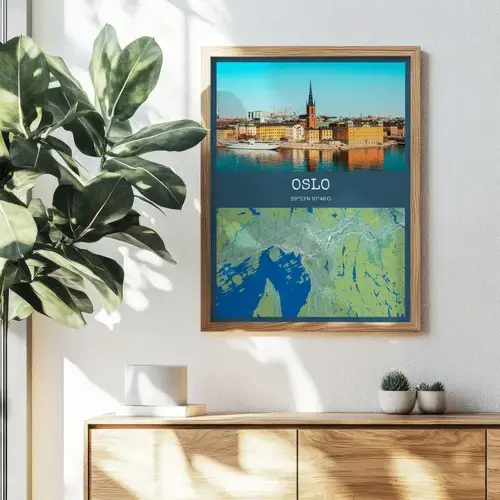 Mapa de ciudad con foto, nombre y coordenadas
