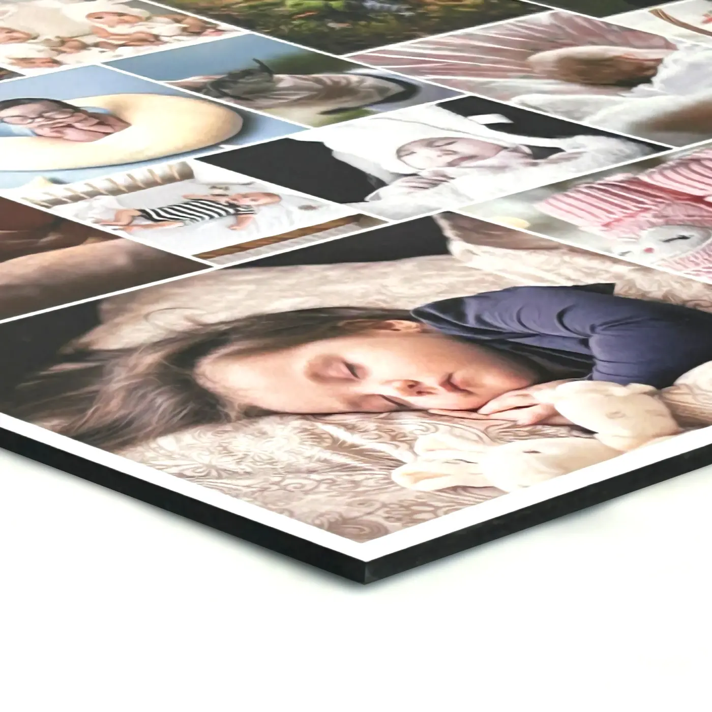 Collage fotográfica en tablero de espuma rígida: Vista detallada